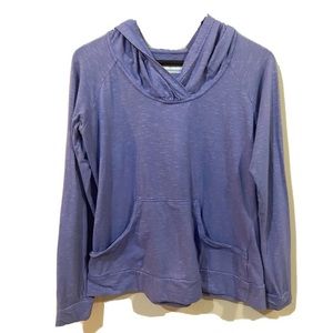 Columbia Periwinkle hooded t shirt kangaroo pocket size Large
